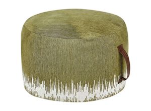 4255664860897 - Beliani - Pouf Grün u Weiß aus Baumwolle 50 x 30 cm Rund Handgefertigt mit Griff Sitzhocker Bodenkissen für Wohnzimmer Schlafzimmer Kinderzimmer