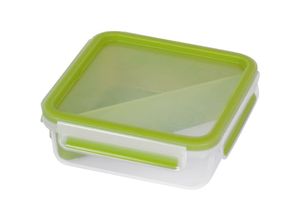 4009049449296 - Clip & Go Sandwichbox quadratisch 850 ml Mit Einsatz in Dreiecksform - ideal für Sandwich und Co Farbe transparent   grün