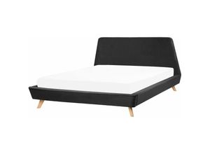 4251682209083 - Polsterbett Schwarz 180 x 200 cm Mit Lattenrost Schräge Form Designerbett Modern - Schwarz