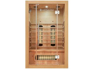 4260565525097 - Infrarotkabine Kiruna120 mit 5 Vollspektrum- & 3 Flächenstrahler 2 Personen 120 x 105 x 190 cm led Farblicht & Glastür Infrarotsauna Sauna