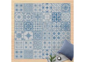 4064493866716 - Micasia - Vinyl-Teppich - Fliesenmuster Coimbra blau - Quadrat 11 Größe HxB 60cm x 60cm