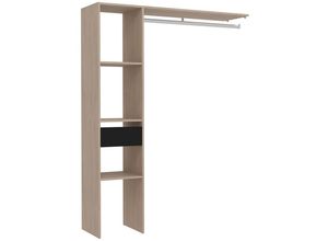 3760313249929 - Concept-usine - Kleiderschrank aus Holz mit 3 Fächern 1 Schublade und Garderobe elysee