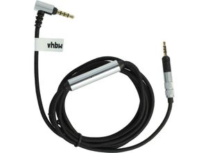 4064115924169 - Audio aux Kabel kompatibel mit Sennheiser HD558 HD559 HD560S HD569 Kopfhörer - Audiokabel 35 mm Klinkenstecker 150 cm Schwarz Silber - Vhbw