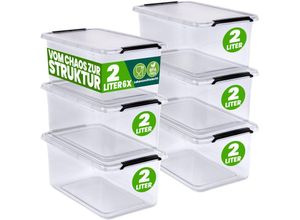 4250525399295 - Aufbewahrungsbox mit Deckel 2L und 5L Box Kunststoff Kisten lebensmittelecht bpa frei klein Klickverschluss transparent stapelbar Küche Schlafzimmer 4250525399295 - Aufbewahrungsbox mit Deckel 2L und 5L Box Kunststoff Kisten lebensmittelecht bpa frei klein Klickverschluss transparent stapelbar Küche Schlafzimmer