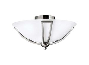 Image of Deckenleuchte Lampe Wohnzimmerleuchte Glas Stahl Nickel d 42,5 cm 2 Flammig