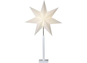 7391482037893 - Star Trading - Standleuchte Stern Karo weiß Papier beige