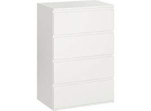 4255633555335 - Homcom - Kommode Schubladenschrank Sideboard mit 4 Schubladen Büroschrank mit kippsicheren Zuglaschen für Wohnzimmer Schlafzimmer Weiß 55 x 33 x