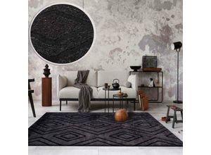 Image of Teppich Modern Super Weich Wohnzimmer Teppich, 3D Effekt, Skandinavisch ,200x290 cm, Anthrazit