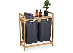4052025462826 - Wäschekorb Regal Bambus ausziehbar hbt 73 x 64 x 33 cm 2 Fächer & 1 Ablage Wäschesammler Bad natur grau - Relaxdays 4052025462826 - Wäschekorb Regal Bambus ausziehbar hbt 73 x 64 x 33 cm 2 Fächer & 1 Ablage Wäschesammler Bad natur grau - Relaxdays