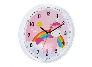 4052025432669 - Einhorn Wanduhr ø 30 cm Einhornuhr Kinder mit Zahlen Deko Kinderzimmer Kinderuhr Wand Kunststoff bunt - Relaxdays