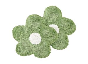 4255664862907 - Beliani - Dekokissen 2er Set aus Baumwolle Grün Blumenform 30 x 30 cm für Kinderzimmer Wohnaccessoires Dekoration für Kinder