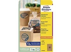 4004182067598 - Avery L7106-25 Etiketten DIN A4 Braun 60 mm 25 Blatt à 12 Etiketten