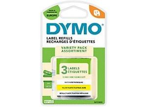 5411313912419 - DYMO Original LetraTag Etikettenband | Papier Kunststoff Metall | 12 mm x 4 m | selbstklebendes Etiketten | für LetraTag-Beschriftungsgerät | 3 Etikettenkassetten