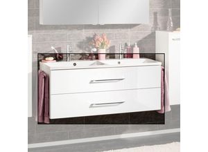 4008033829236 - Waschtischunterschrank inkl Doppel-Gussbecken bclever   Soft-Close-System   Maße (b x h x t) ca 120 x 485 x 46 cm   Möbel fürs wc oder