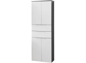 4008033809238 - Doppel-Hochschrank kara   Badschrank mit Soft-Close-System   Maße (b x h x t) ca 61 x 176 x 32 cm   mit Schubladen und Türen   Korpus Anthrazit  