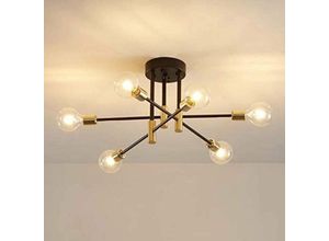 0788341954557 - Goeco - E27 Industrielle Kronleuchter Leuchte Schwarz Retro Kronleuchter Lampen Für Schlafzimmer Wohnzimmer Lampe Glühbirne nicht enthalten H?he