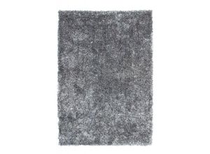 4045347233847 - Hochflor-Teppich KAYOOM Diamond 700 Teppiche Gr B L 240 cm x 330 cm 45 mm 1 St grau (grau weiß) Esszimmerteppiche weiche Microfaser Langflor Shaggy Melange Wohnzimmer