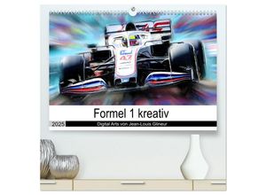 Image of Formel 1 kreativ - Digital Art von Jean-Louis Glineur (hochwertiger Premium Wandkalender 2025 DIN A2 quer), Kunstdruck in Hochglanz