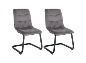 4255716328917 - 2er Set Esszimmerstuhl Vermont Mit Samt-Bezug I Gepolsterter Freischwinger-Stuhl 4255716328917 - 2er Set Esszimmerstuhl Vermont Mit Samt-Bezug I Gepolsterter Freischwinger-Stuhl