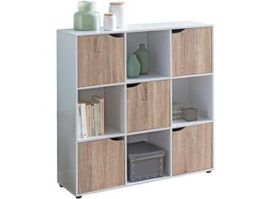 4251745766294 - Standregal mit 9 Fächern Weiß Sonoma Stauraum für Bücher Dekoration 89x91x29 cm