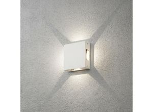 Image of Konstsmide Cremona Moderne Wandleuchte für den Außenbereich, Weiß, 4x 3 Hochleistungs-LED, IP54