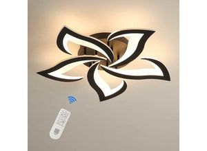 Image of Comely - Dimmbare LED-Deckenleuchte, 40W 3500LM Moderne Deckenleuchte mit Fernbedienung, kreatives Blütenblatt-Design, Acryl-Deckenleuchte für