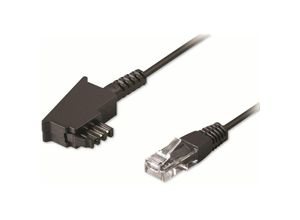 4040849512360 - DSL-Anschlusskabel tae f 8P2C schwarz 15 m - Goobay