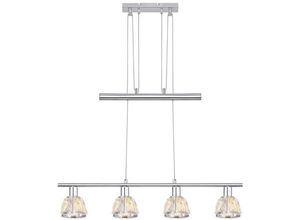 5998250353197 - 5319 Hängeleuchte Calypso Chrom transparent E14 4x max 40W H755-1720mm höhenverstellbar B785cm dimmbar - Rabalux