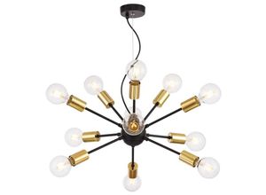 4262431056940 - Hängelampe Hängeleuchte Deckenlampe Pendelleuchte 12 flammig Metall schwarz 75cm