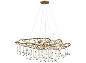 5024005384212 - Elstead Lighting QN-LAGUNA-8P QUINTIESSE Kronleuchter Laguna E14 8x40W Stahl Gold brüniert L406cm H369cm B1067cm dimmbar höhenverstellbar