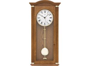 4037445137547 - Funk-Pendelwanduhr AMS F5014 4 Wanduhren Gr B H L 28 cm x 10 cm x 64 cm braun (eichefarben) Pendeluhren mit Alarm