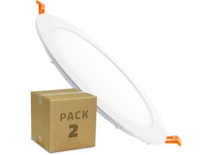 Image of 2er Pack LED-Deckeneinbauleuchte 18W SuperSlim Schnitt ø 205 mm (2St.) Warmes Weiß 2800K - 3200K - Warmes Weiß 2800K - 3200K