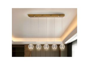 8435435332020 - Schuller Lighting - Schuller Austral Moderne Bar 5-flammige LED-Hänge-Pendelleuchte kugelförmige geschnitzte Kristallkugeln 1264lm 3200K