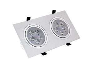 Image of LED-Downlight Strahler Schwenkbar 2x5x1W Rechteckig Schnitt 2xØ 86 mm Warmes Weiß 2800K - 3200K - Warmes Weiß 2800K - 3200K