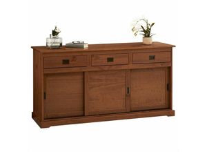 4016787849165 - Sideboard SAVONA Kiefer massiv dunkelbraun mit 3 Türen