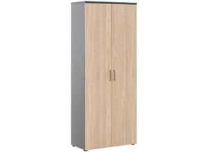 4066075036982 - Lomadox - Hochschrank Aktenschrank Büro META-80 in anthrazit mit Eiche hell Nb b h t ca 802 1997 41 cm - braun