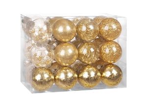 4251779110957 - Weihnachtskugeln transparent mit Füllung Christbaumschmuck Christbaumkugeln Weihnachtsdeko Kugeln 6cm Gold - Casaria