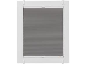 4001442389896 - Plissee Start-up Style Honeycomb grau (grau weiß weiß) Plissees 175cm zweiseitig verschiebbar 62cm Obermaterial 100% Polyester verspannt mit Simply-Fix Klemmträger Wabenplissee nach Maß B62cm H175cm