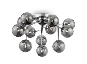 4262431052638 - Deckenleuchte Wohnzimmerlampe Deckenlampe Metall Glas Chrom Rauchig d 60 cm