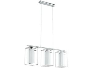 9002759943783 - Eglo - 94378 Hängeleuchte Loncino 1 in chrom Glas satiniert weiß 3X60W L745 H110cm