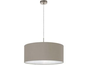 9002759315764 - Hängeleuchte ø 53 cm Eglo Taupe und Nickel matt mit Draht 1xE27 60W 220-240V Stoff