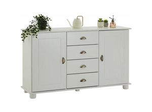 4016787083255 - - Sideboard colmar Kiefer massiv weiß mit 2 Türen und 4 Schubladen