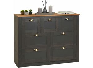 4016787801620 - - Sideboard bolton mit 7 Schubladen Kiefer in anthrazit braun