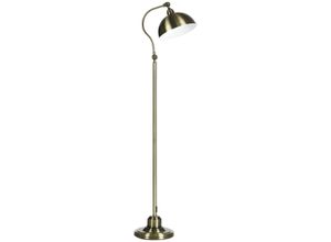 4255633511096 - Homcom - Stehlampe mit E27 Fassung Stehleuchte mit verstellbarem Lampenschirm 40 w Bogenlampe im Retro-Design mit Messingoptik für Wohnzimmer