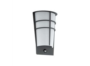 9002759960186 - 96018 led Outdoor Wandleuchte breganzo 1 anthrazit weiß L19cm H30cm T125cm Sensor IP44 - Eglo