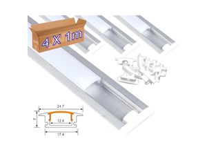 8435523821597 - Jandei - x 4 Einheiten von 1 Meter Aluminiumprofil für LED -Streifen -Embost