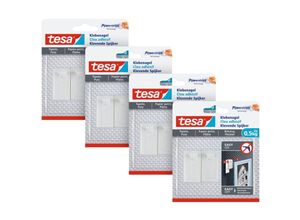 4063565133527 - tesa 4x Klebenagel für Tapeten und Putz 05kg im 4er Pack - Selbstklebende Nägel für empfindliche Oberflächen - rückstandslos - Bis zu 05 kg