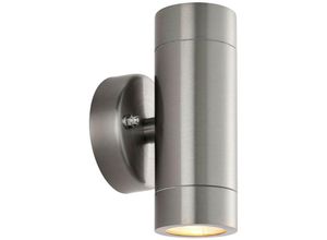 5017588013501 - Saxby Lighting - Saxby Palin Outdoor Up Down Wandleuchte 2 Licht gebürsteter Edelstahl IP65