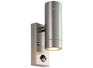 5017588013525 - Saxby Lighting - Saxby Palin pir Outdoor Up Down Wandleuchte 2 Licht gebürsteter Edelstahl IP65