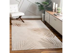 4061981307935 - Teppich Wohnzimmer Kurzflor Blätter Floral Regenbogen Geometrisch 80x150 cm Beige 2 - Paco Home 4061981307935 - Teppich Wohnzimmer Kurzflor Blätter Floral Regenbogen Geometrisch 80x150 cm Beige 2 - Paco Home